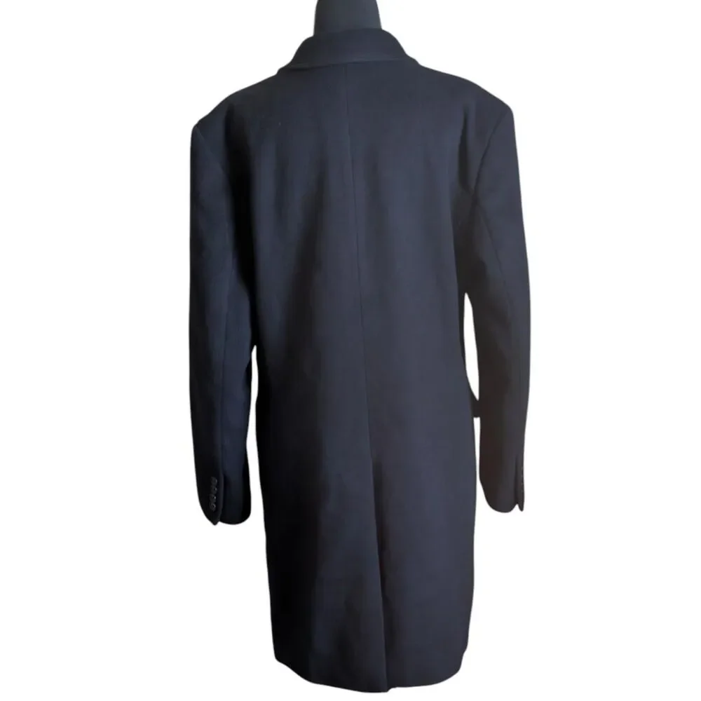 J.Crew Ludlow Mens 38S Black Wool Cashmere Overcoat Single Breasted Topcoat